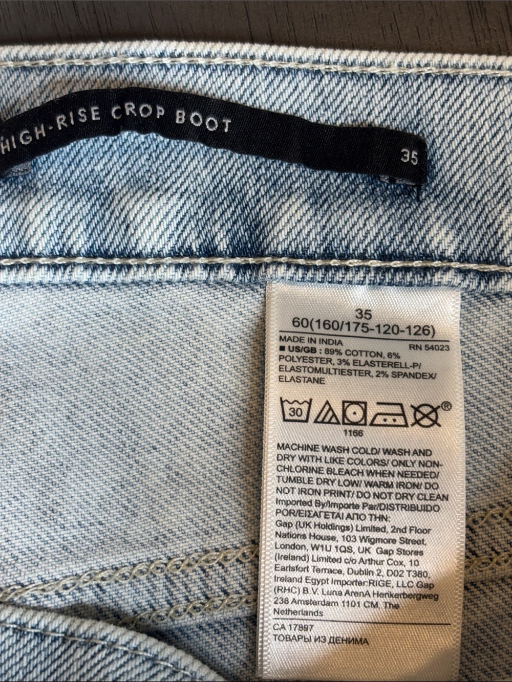 💙 Banana Republic High Rise Crop Bootcut Jeans Women’s 35 Light Wash Stretch 💙 - Picture 4 of 11